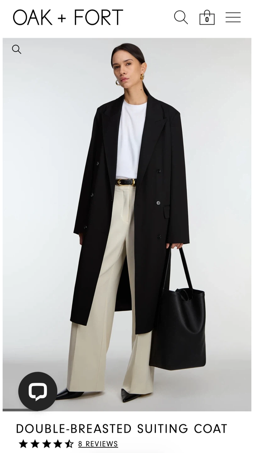 OAK+FORT Black Double-Breasted Suiting Coat