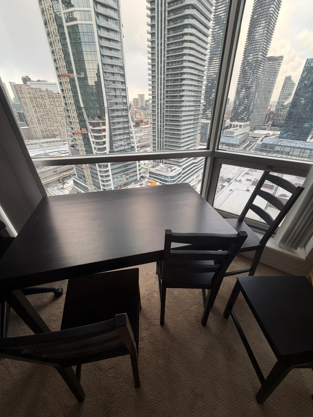 Black Dining Table and Chairs Set