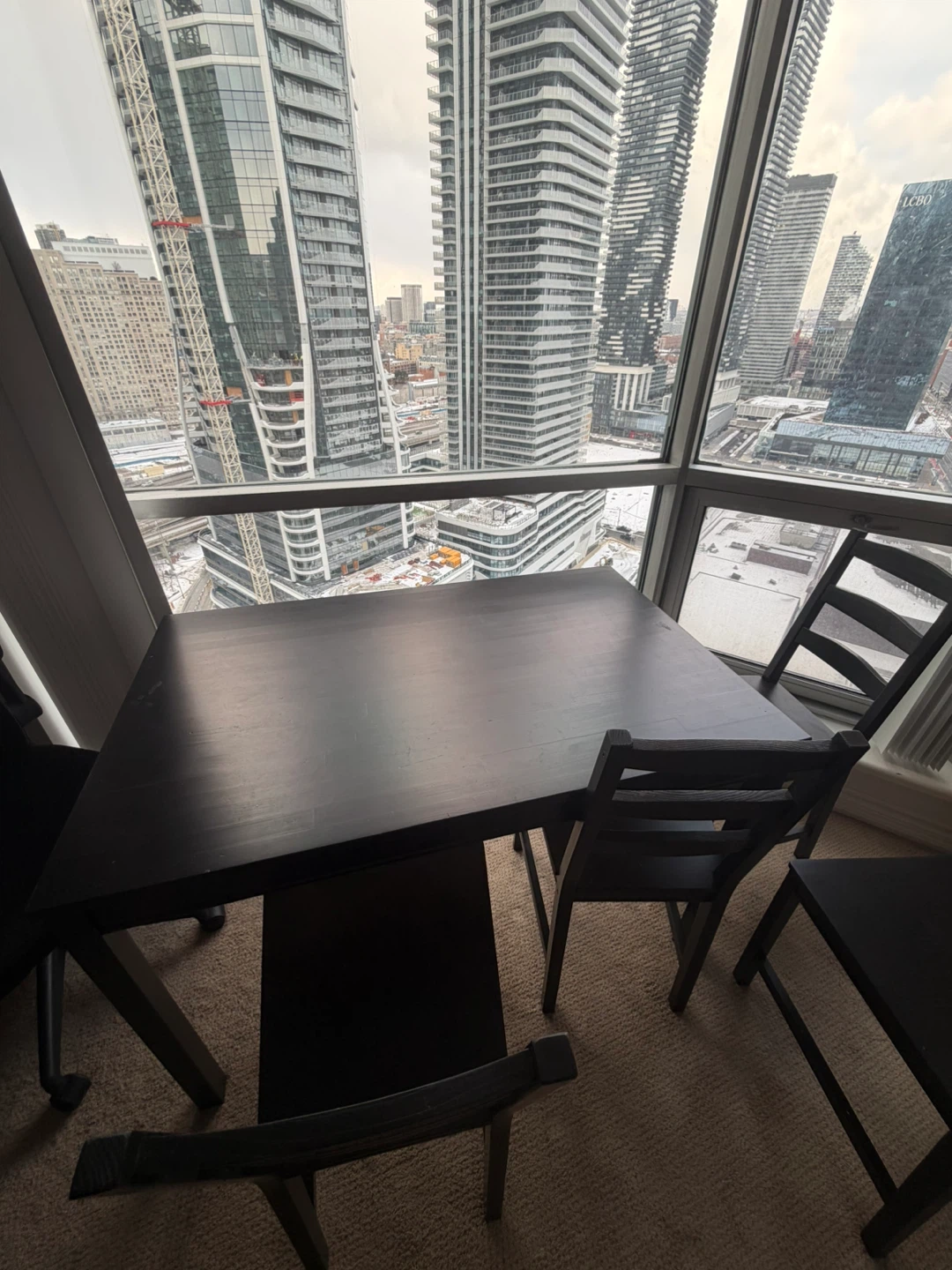 Black Dining Table and Chairs Set - photo 3