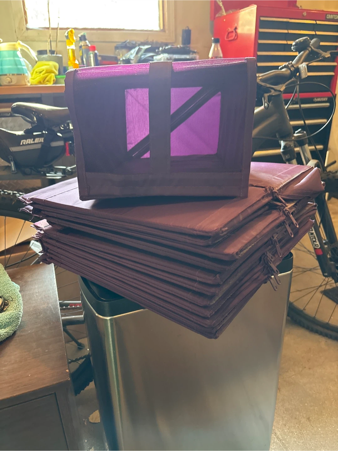 Purple Fabric Storage Bins (Set of 12)