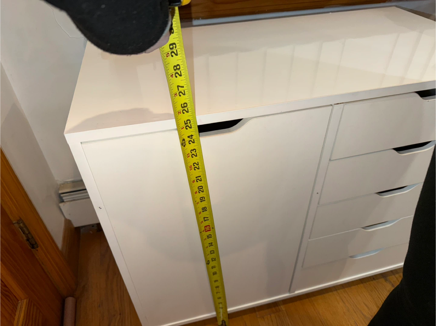 White Storage Cabinet with 5 Drawers - photo 2