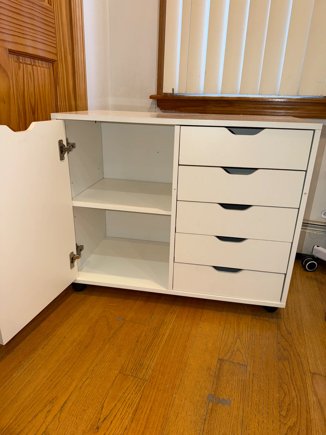 White Storage Cabinet with 5 Drawers - photo 5