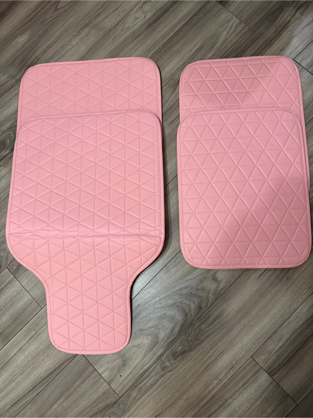 Pink Quilted Car Floor Mats Set 4pcs