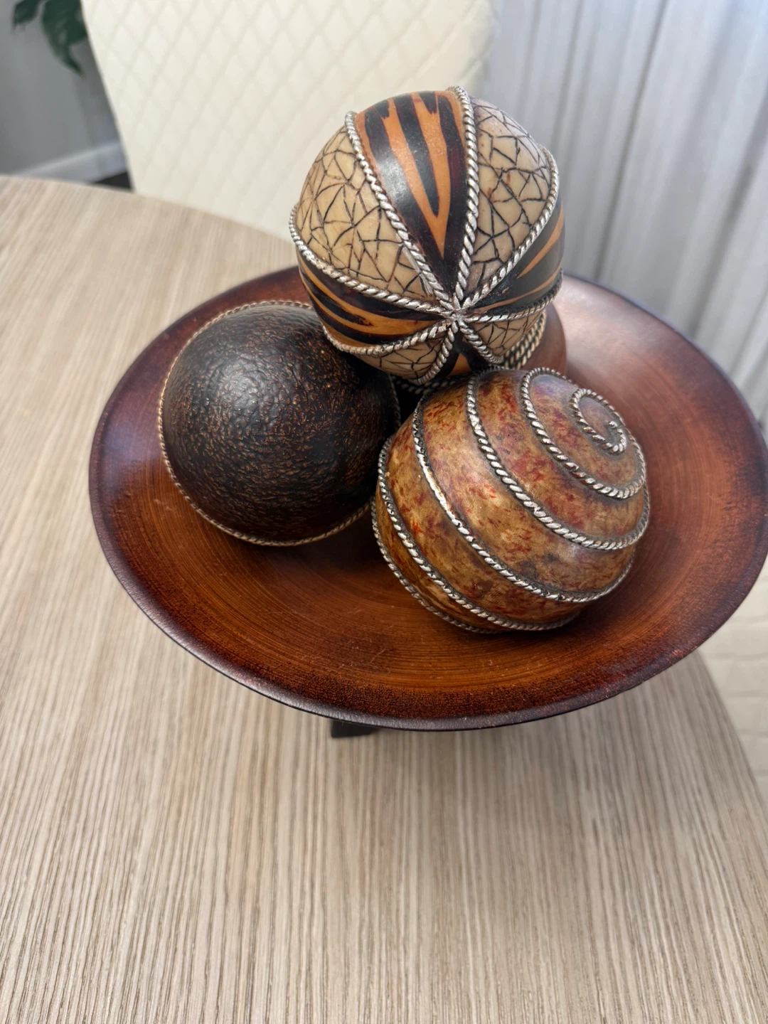 Decorative Pedestal Bowl with balls - photo 2