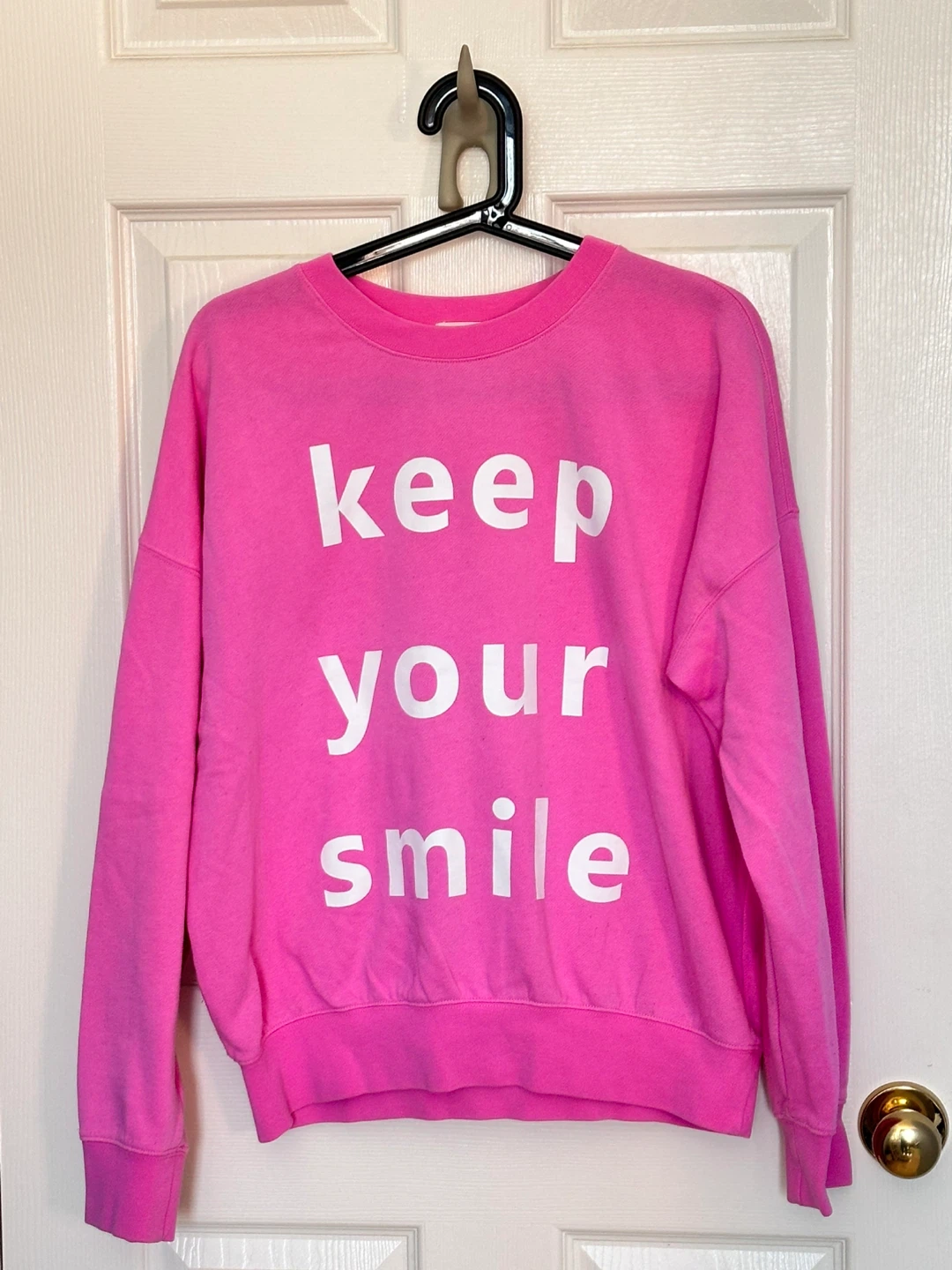 Pink "Keep Your Smile" Crewneck Sweatshirt