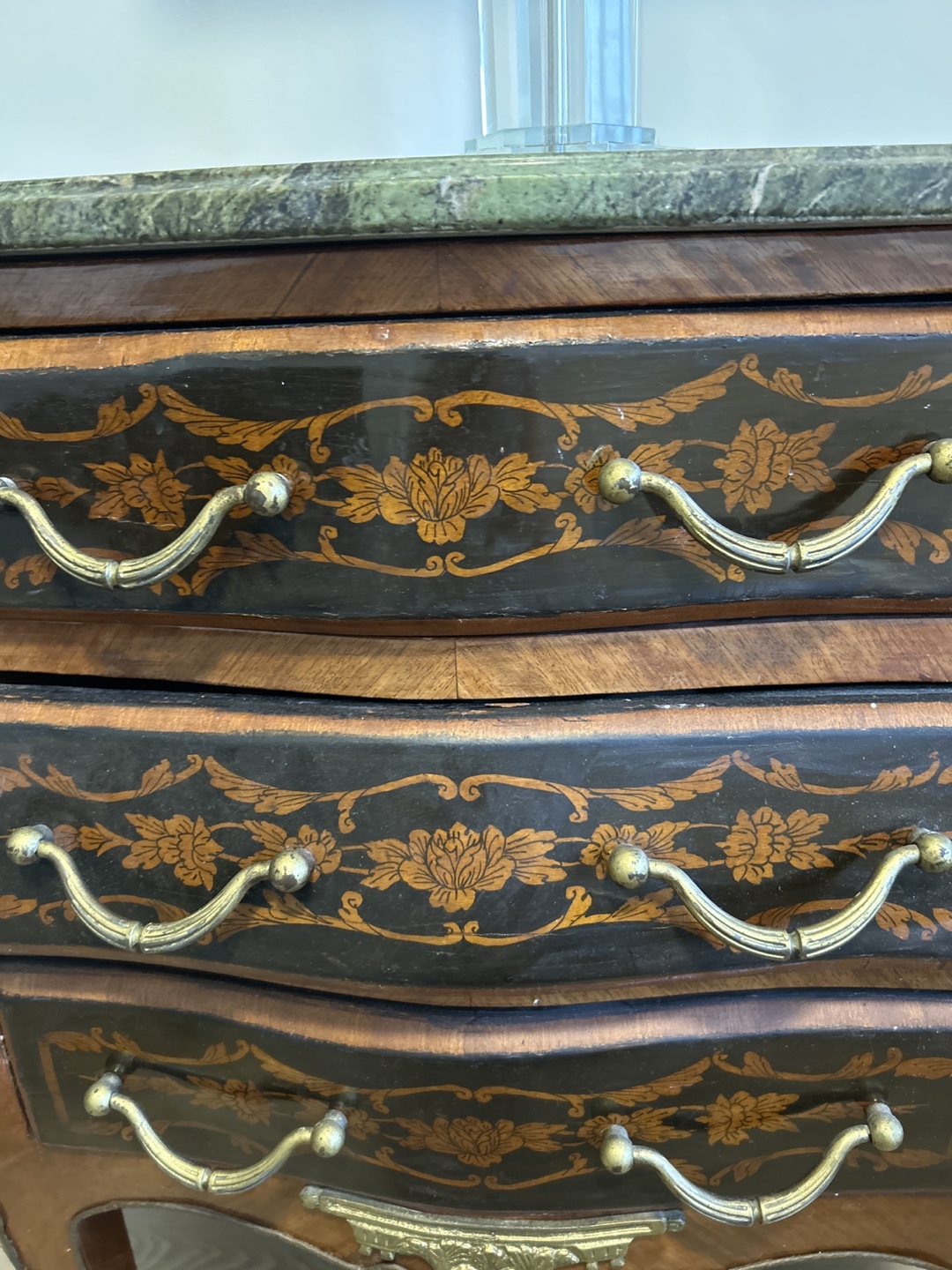 Antique Marquetry Chest of Drawers with Marble Top - photo 5