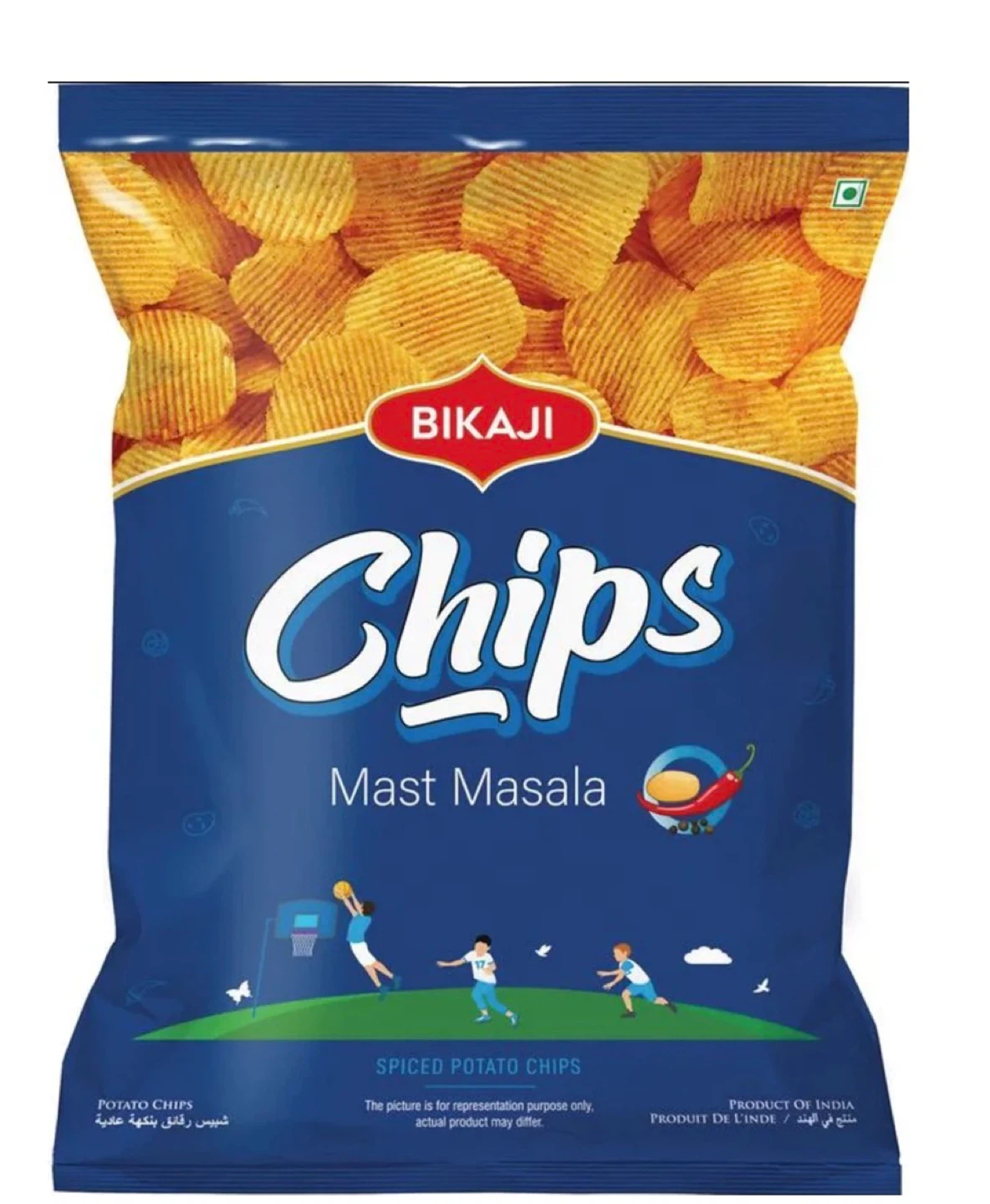 A full case of Bikaji Mast Masala Chips - Spiced Potato Chips