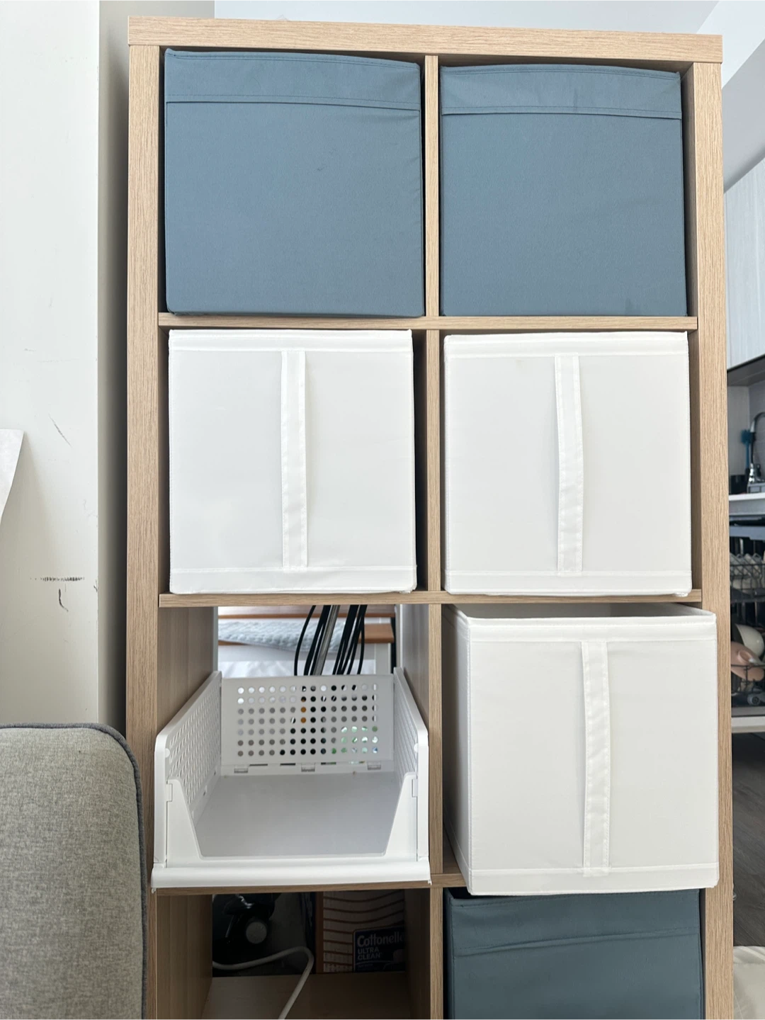 IKEA KALLAX Shelf Unit - White Stained Oak Effect