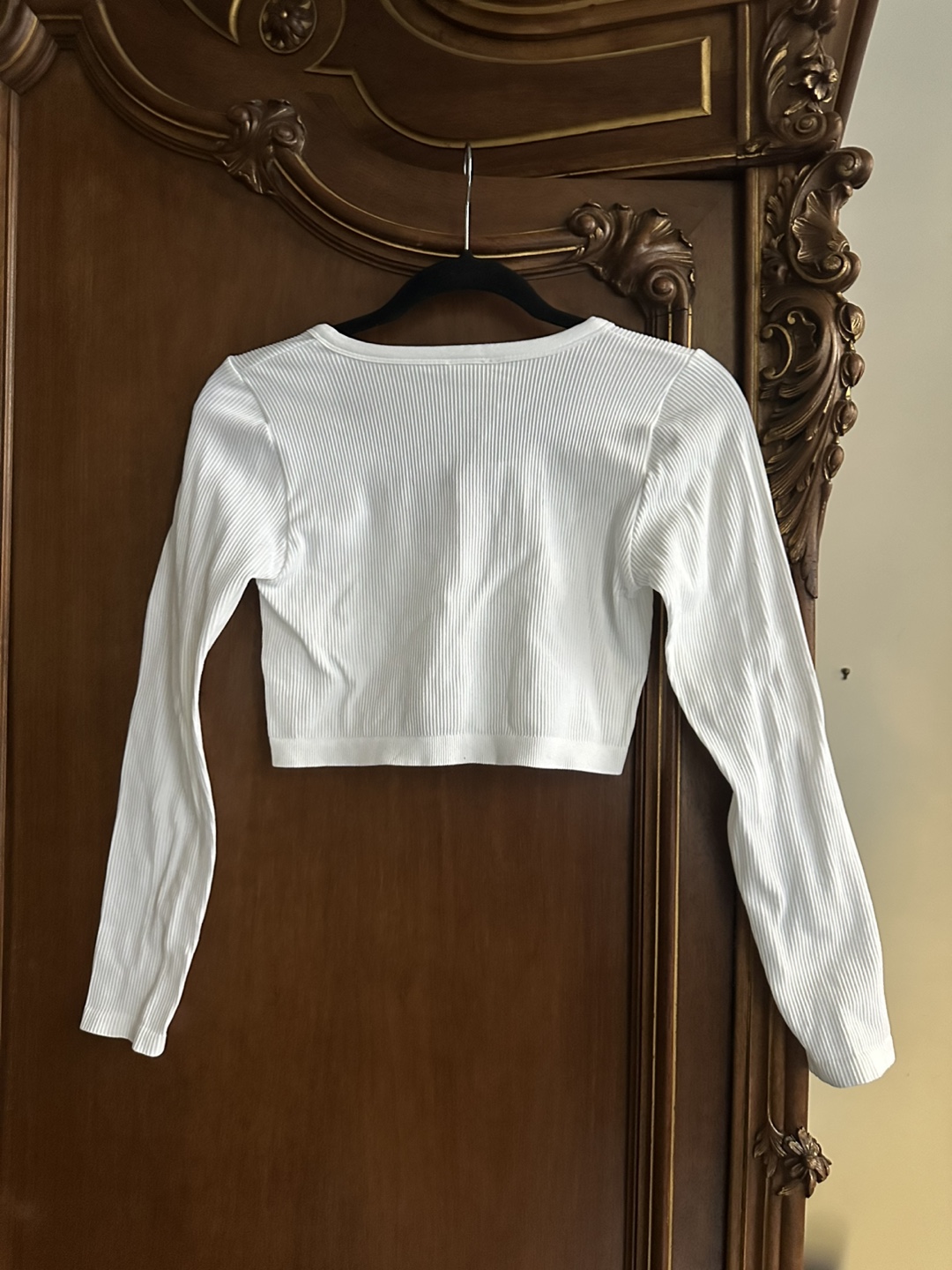 Aritzia Sunday Best White Ribbed Sinch Seamless Crop Top Medium - photo 4