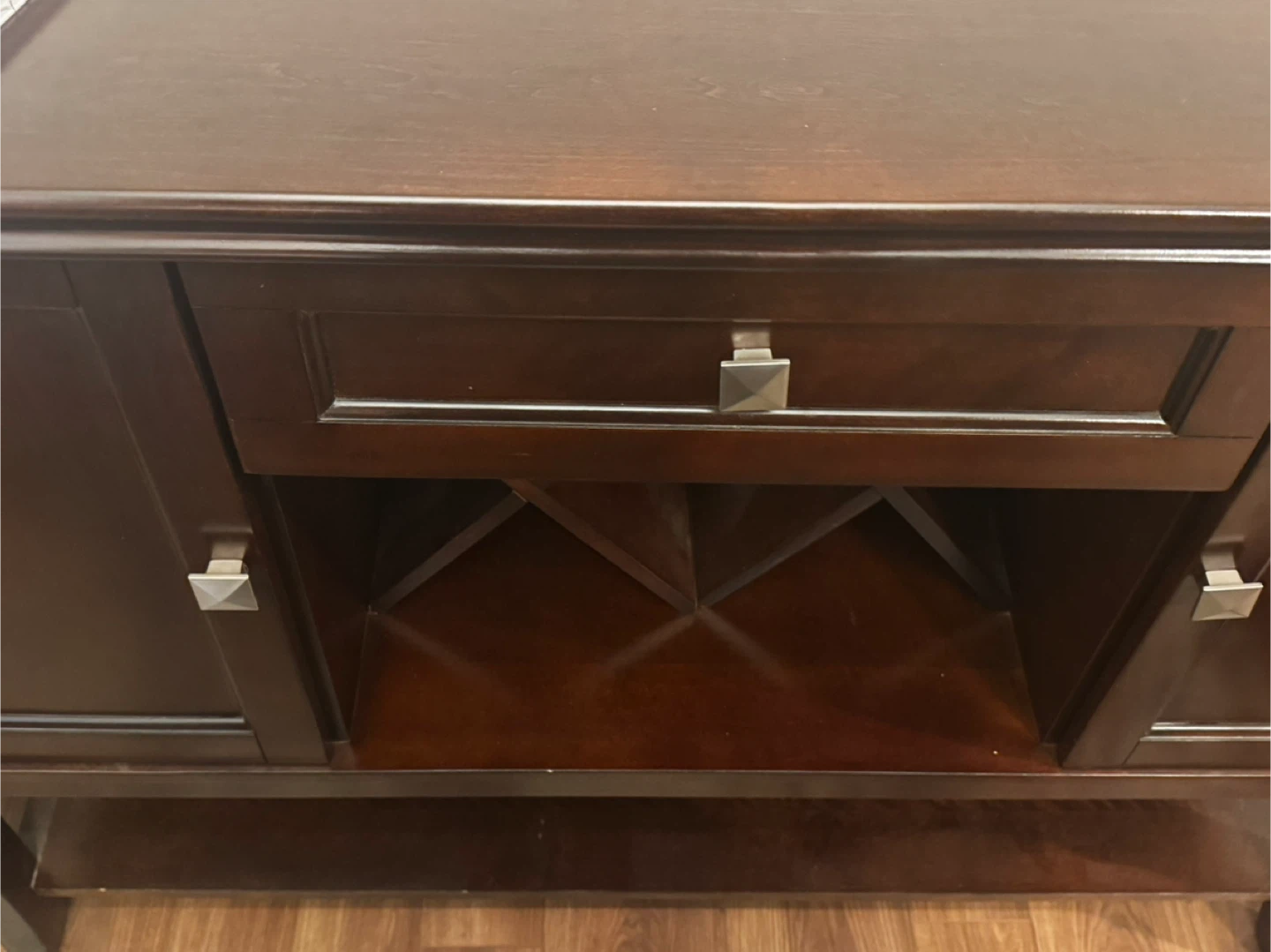 Dark Wood Hutch/Server with Drawer and Cabinets - photo 4