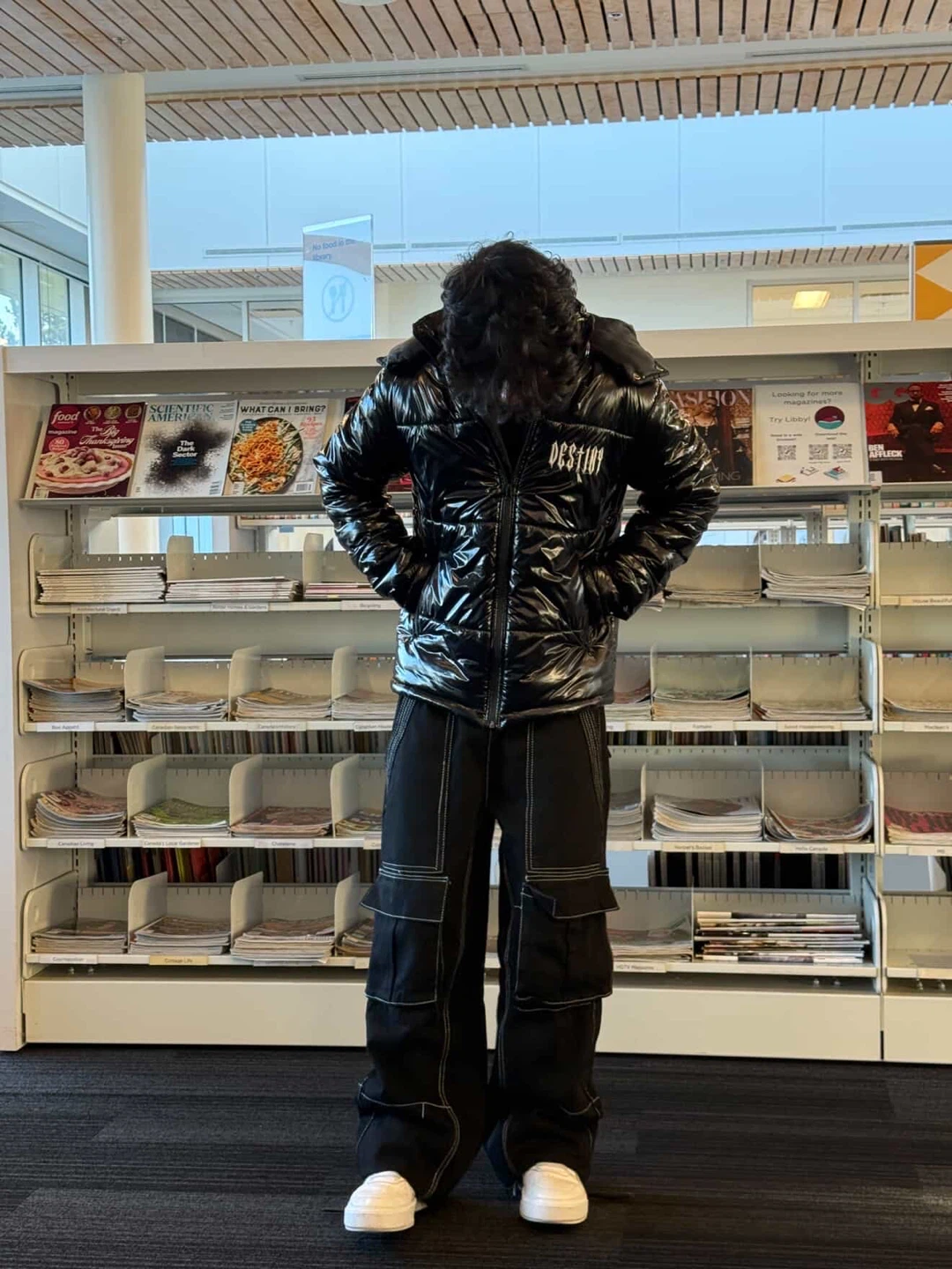 DESTINY Black Shiny Puffer Jacket