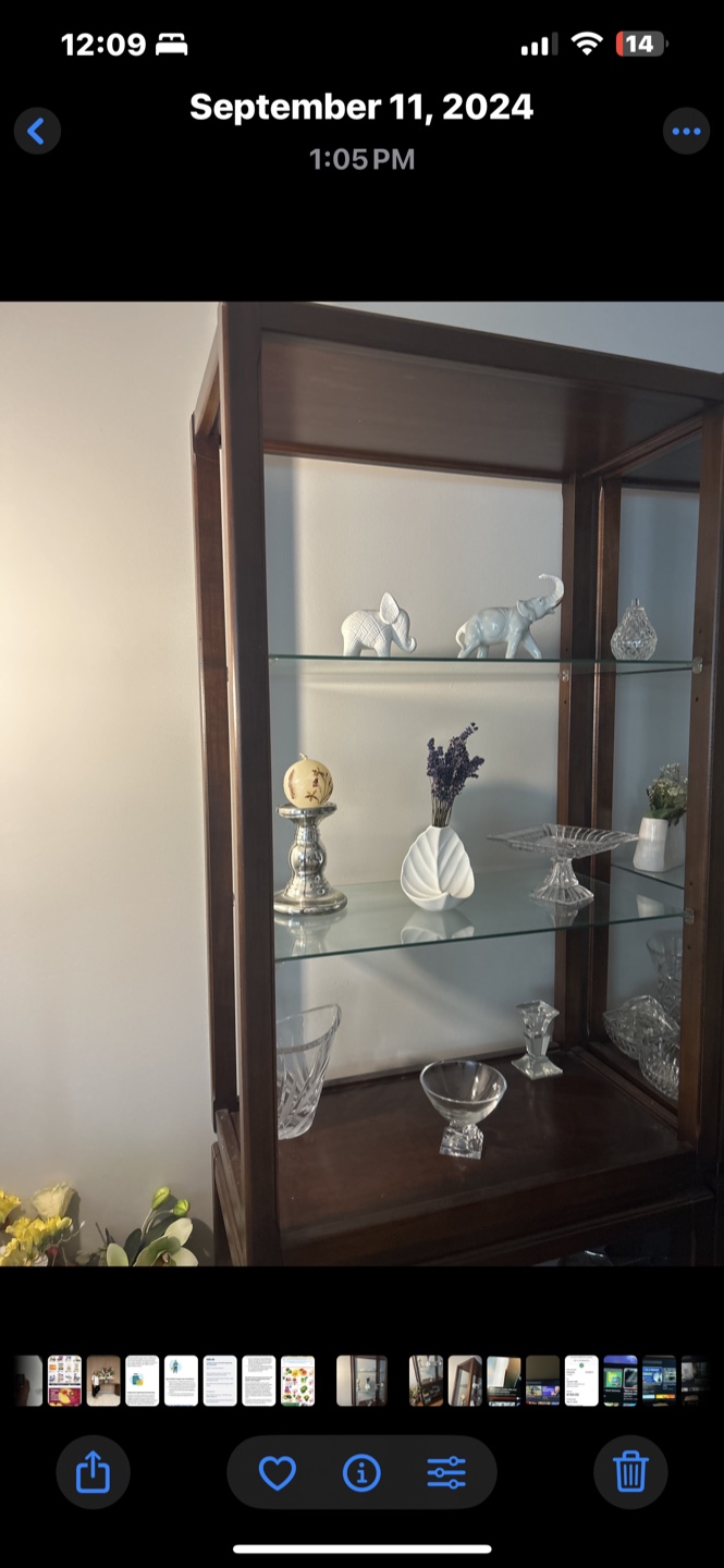 Wooden Curio Cabinet with Glass Shelves - photo 4