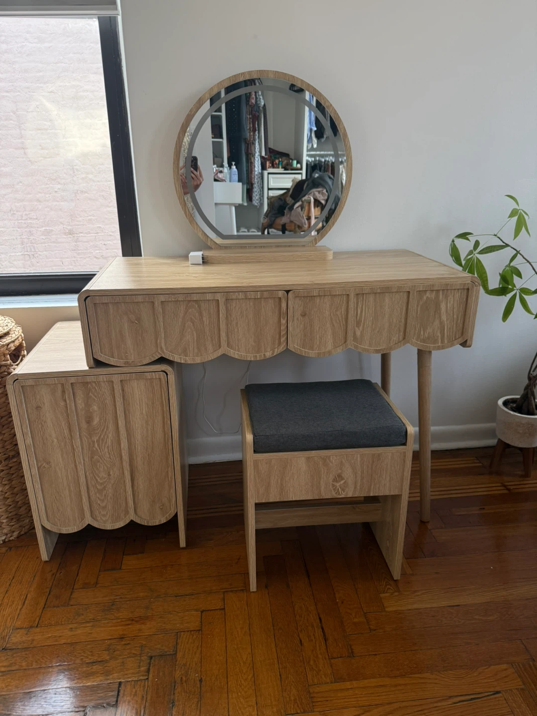 Makeup Vanity Set with Stool and LED Mirror - photo 2