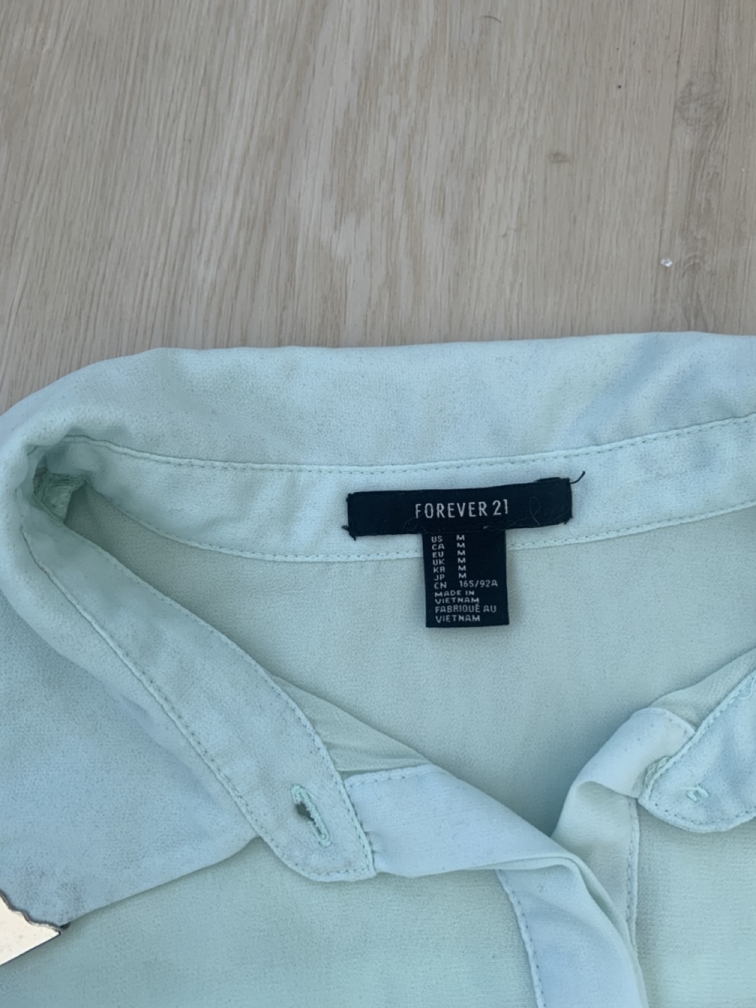 Mint Forever 21 Sheer Chiffon Blouse  🏆 - Size Medium - photo 2
