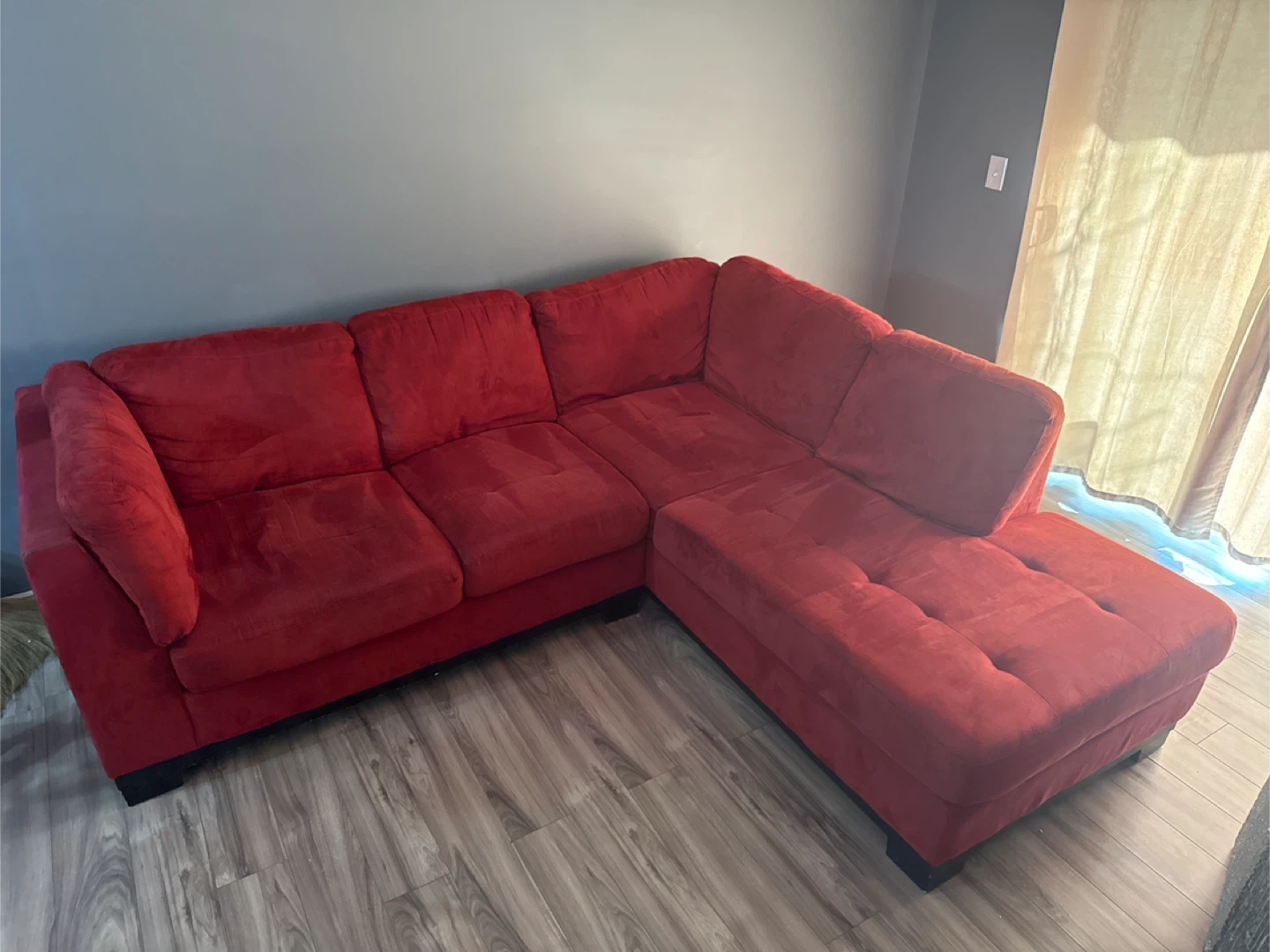 Red Sectional Sofa with Chaise - photo 2