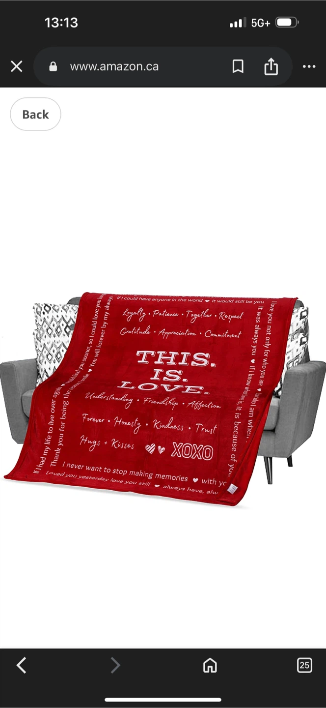 FILO Soft Fleece Throw Blanket Red Love