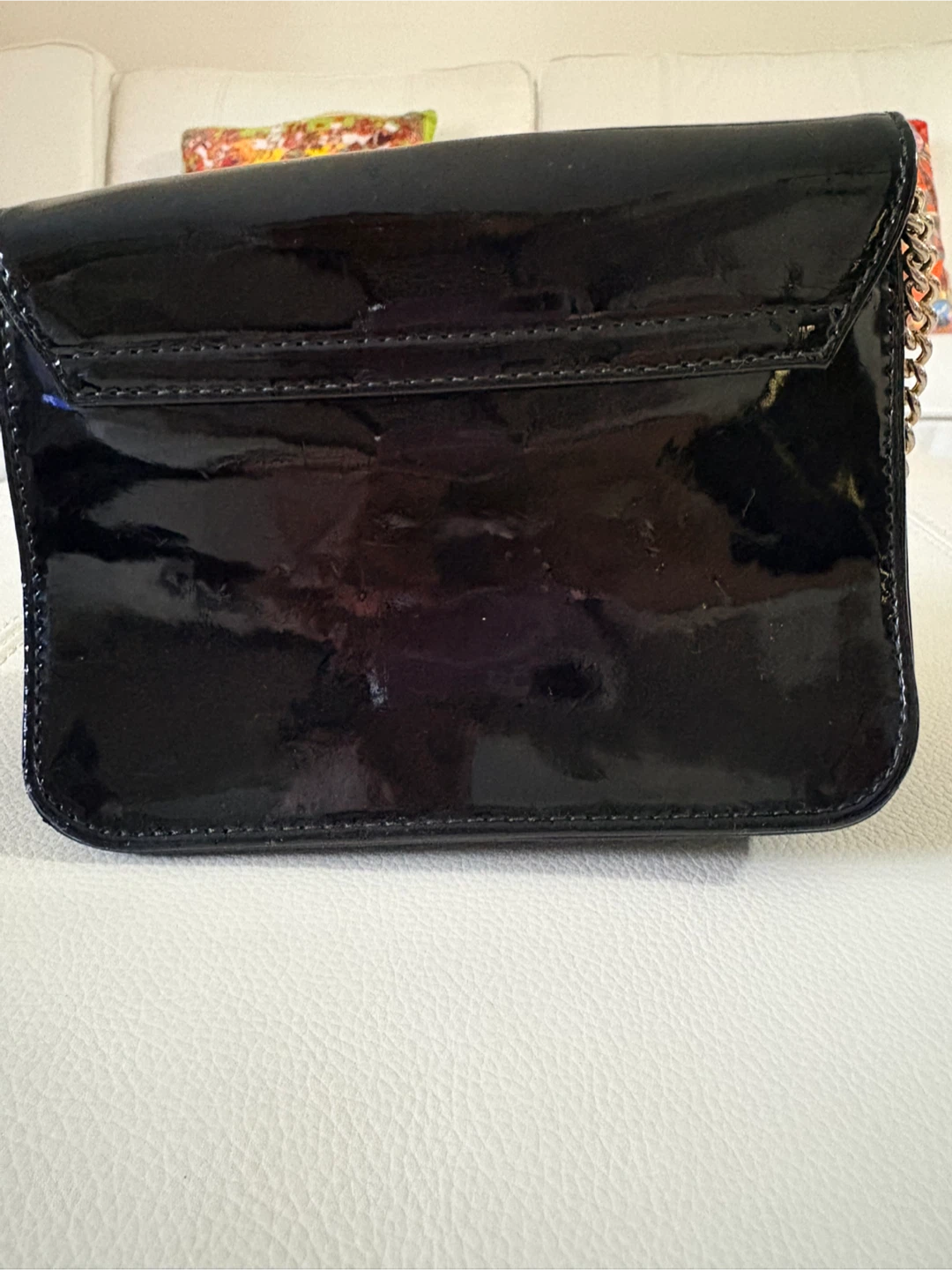 Furla Small Black Patent Leather Chain Shoulder Bag - photo 2