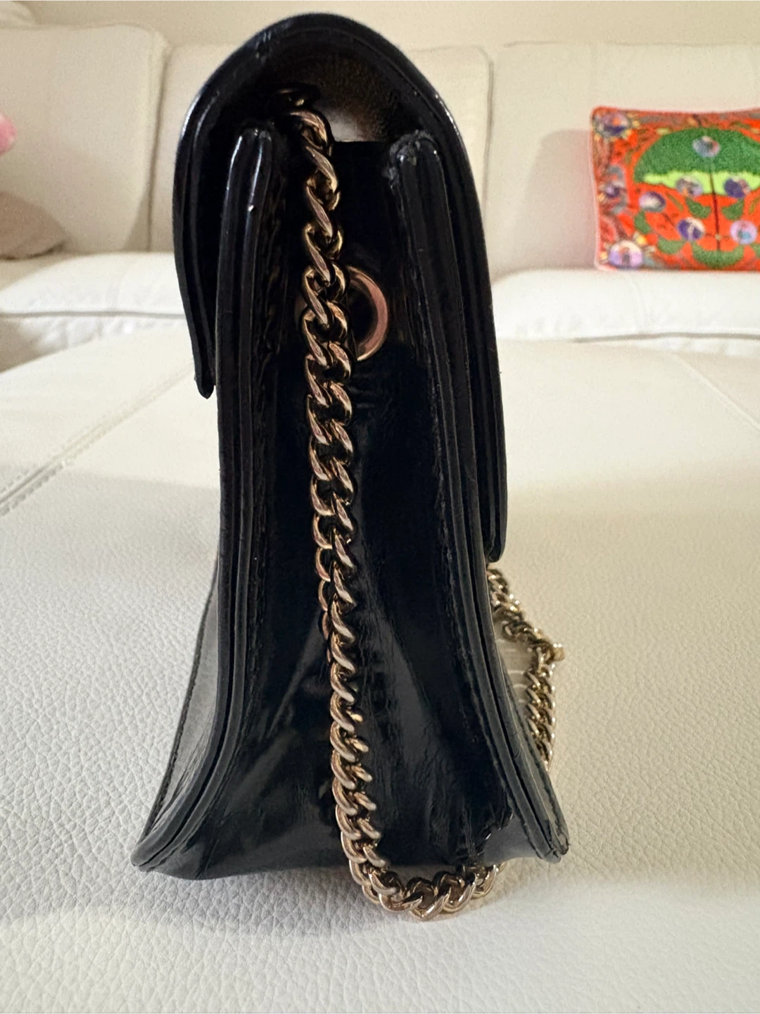 Furla Small Black Patent Leather Chain Shoulder Bag - photo 4