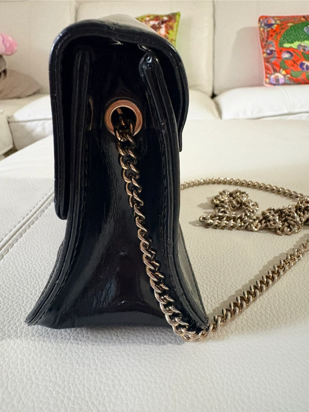 Furla Small Black Patent Leather Chain Shoulder Bag - photo 5
