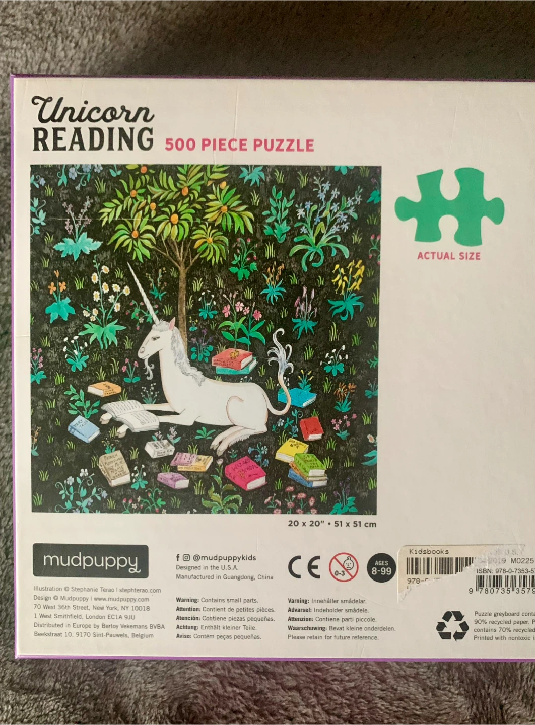 Mudpuppy Unicorn Reading 500 Piece Jigsaw Puzzle - photo 2