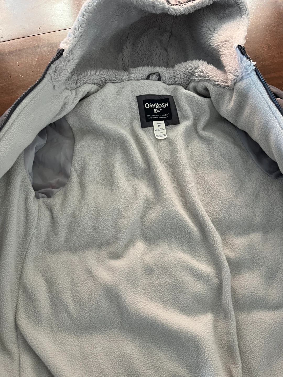 OshKosh B'gosh Puffer Jacket with Fleece Lining (Size 12)