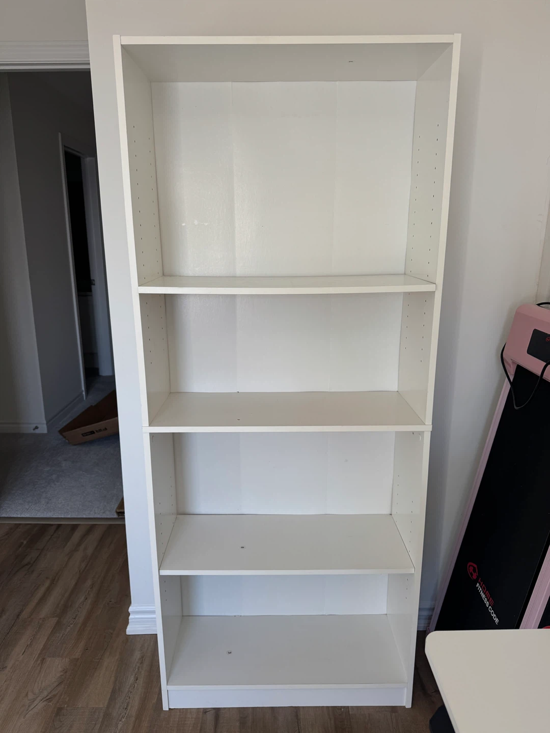 White 4-Shelf Bookshelf