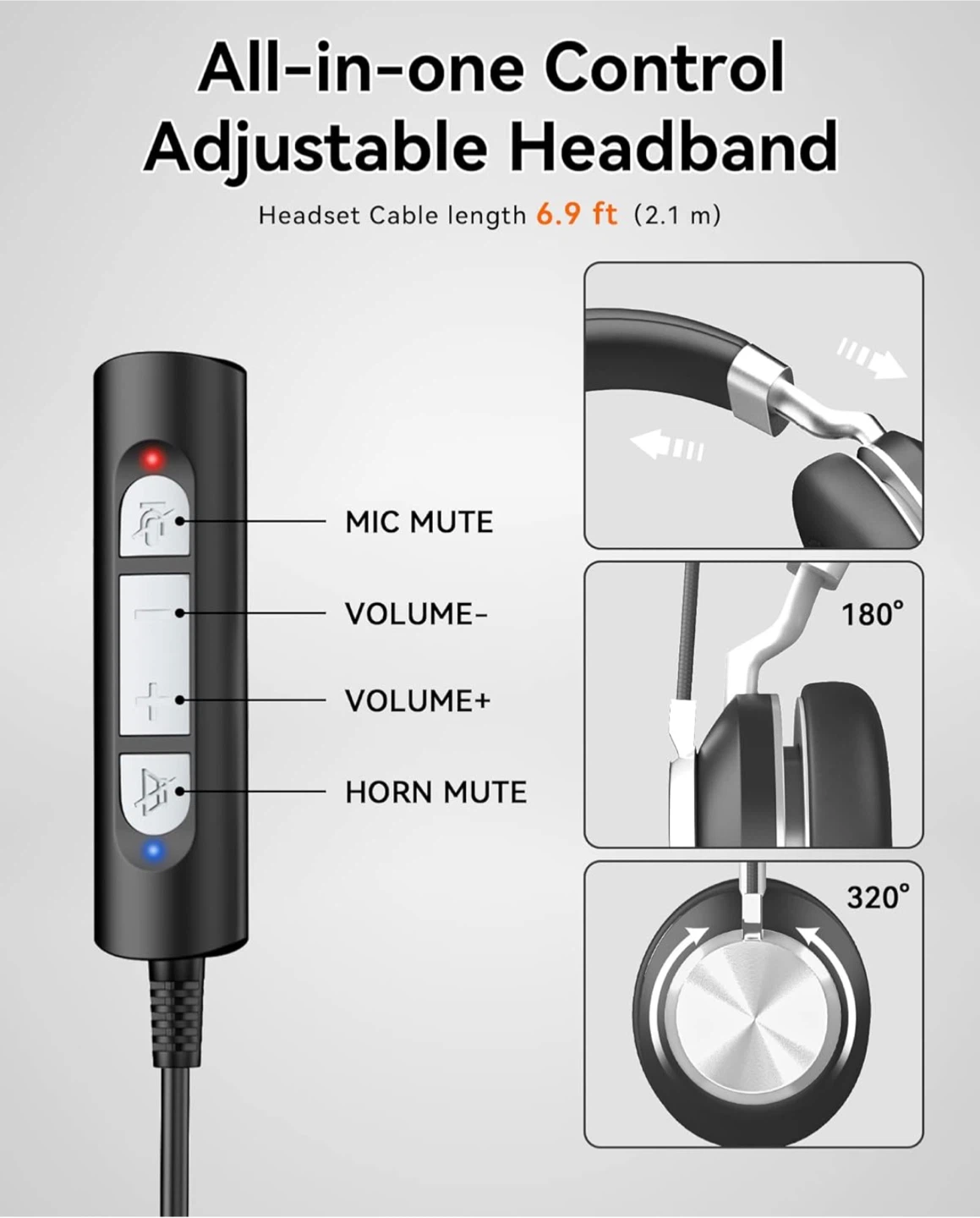 Wantek WK882M Computer Headset with Microphone - photo 4
