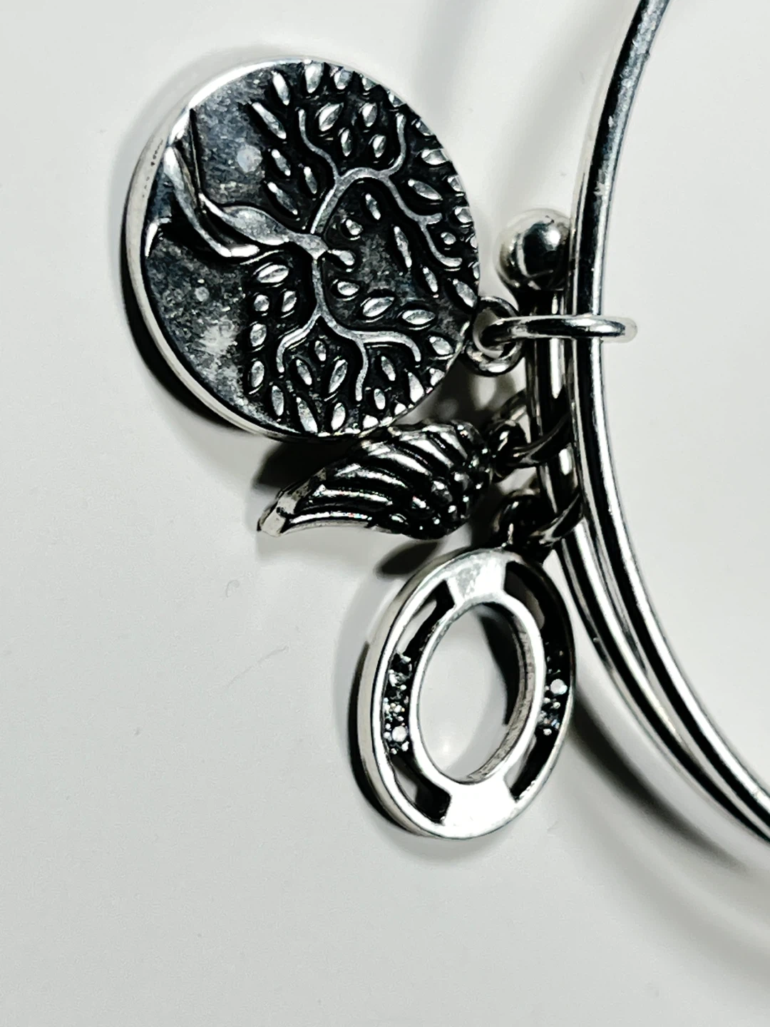 Silver Tone "Earth Angel" Charm Bangle Bracelet - photo 4