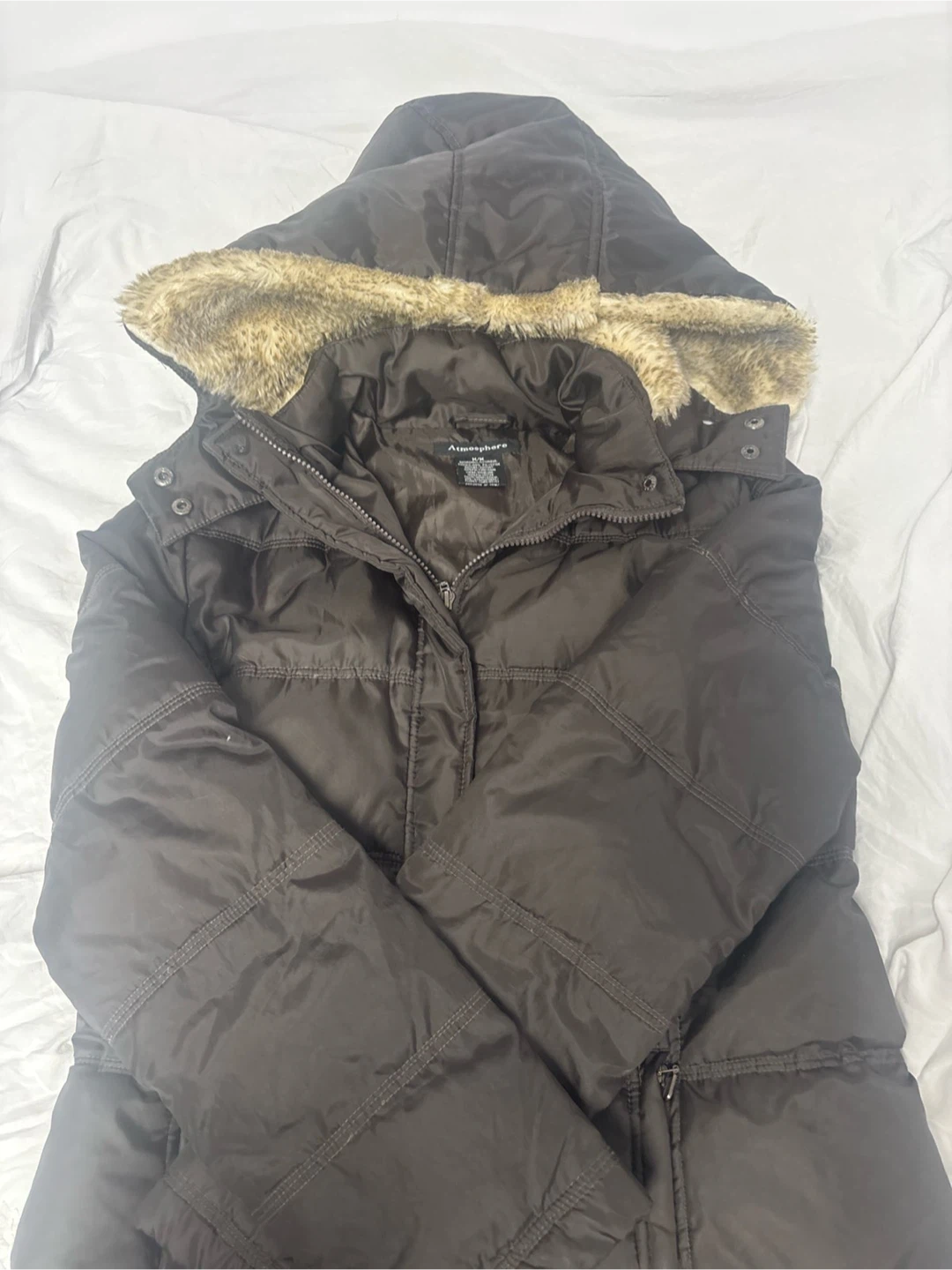 Atmosphere Women's Puffer Coat with Faux Fur Trim - photo 3