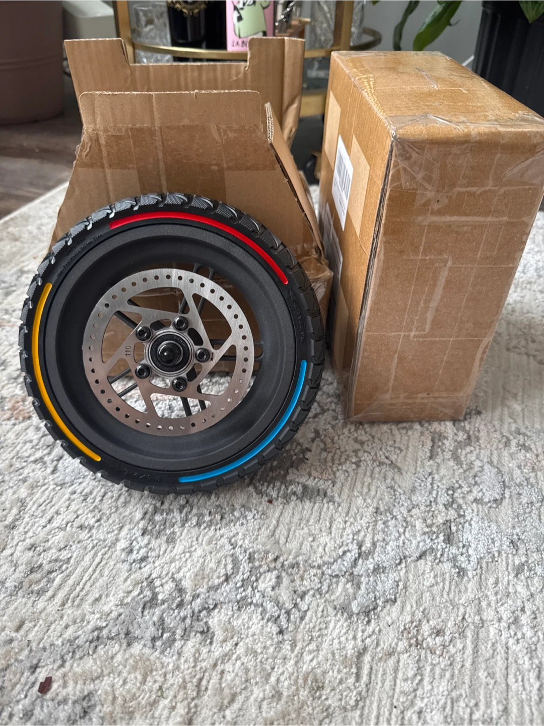 E Scooter 8.5 Inch Wheel with Disc Brake Replacement tire- Black - photo 3