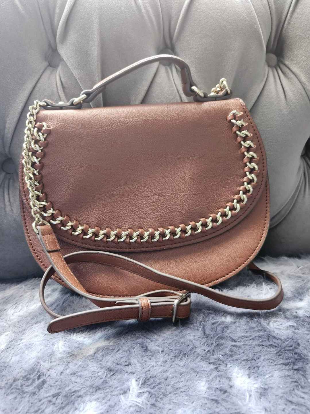 Nine West Brown Leather Crossbody Bag