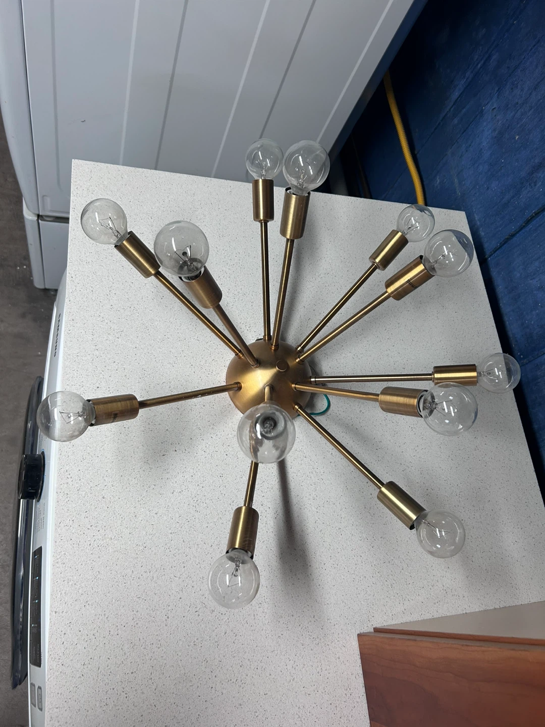 Sputnik Chandelier Light Fixture - Brass - photo 4