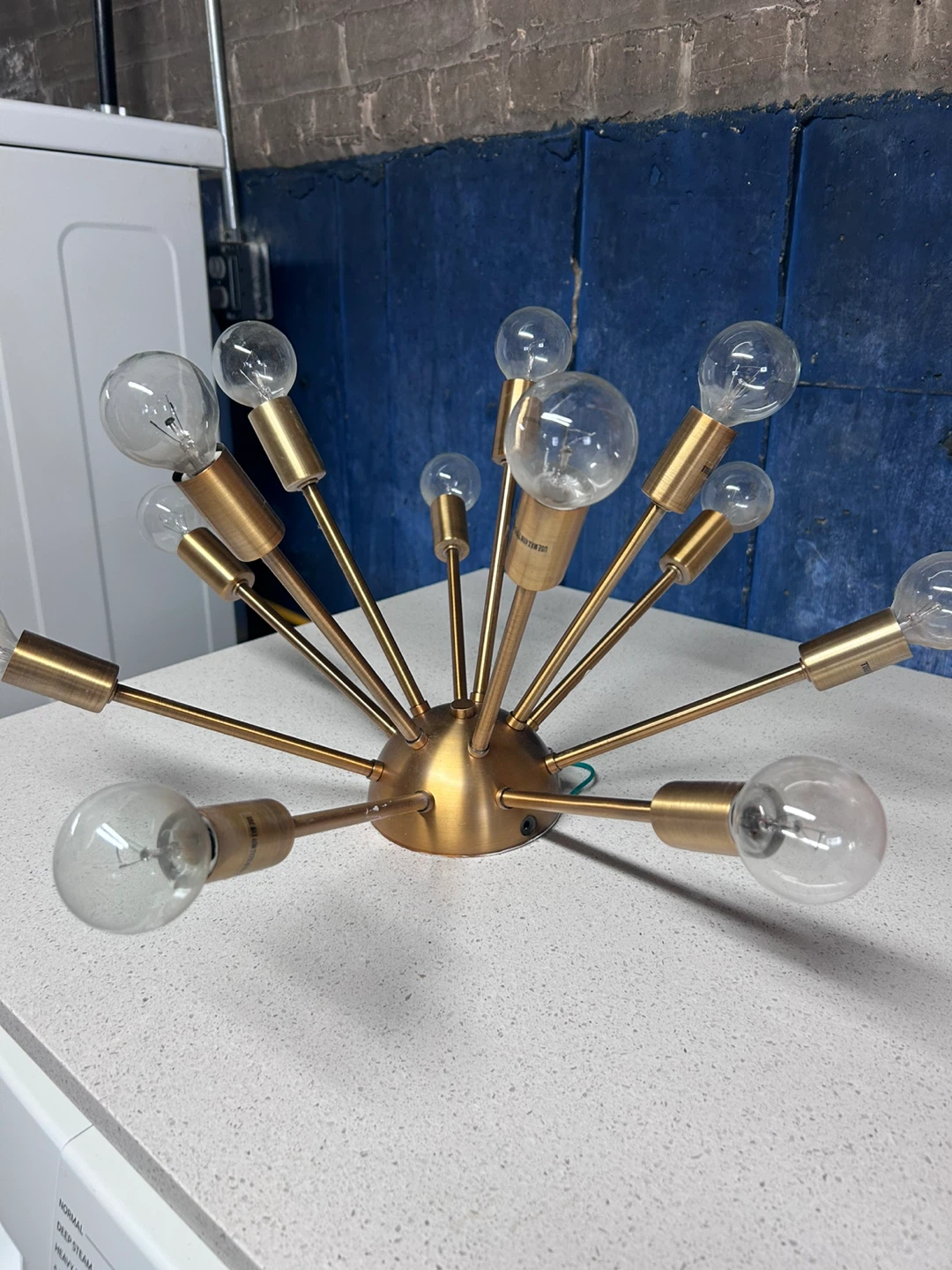 Sputnik Chandelier Light Fixture - Brass - photo 2