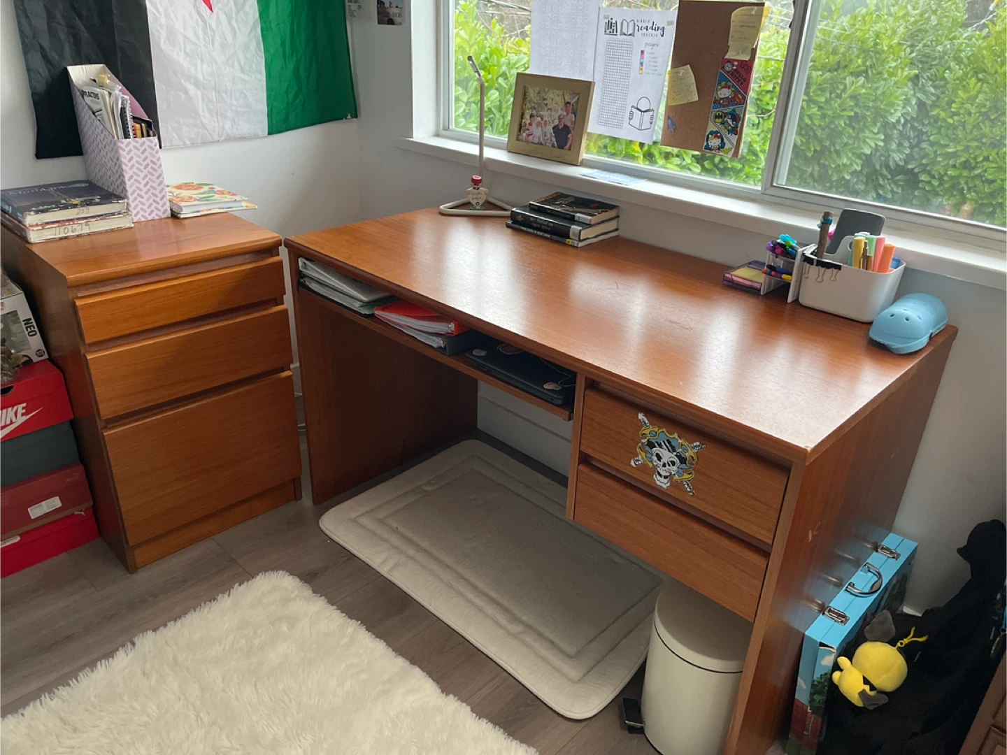 Wooden Desk with Drawers