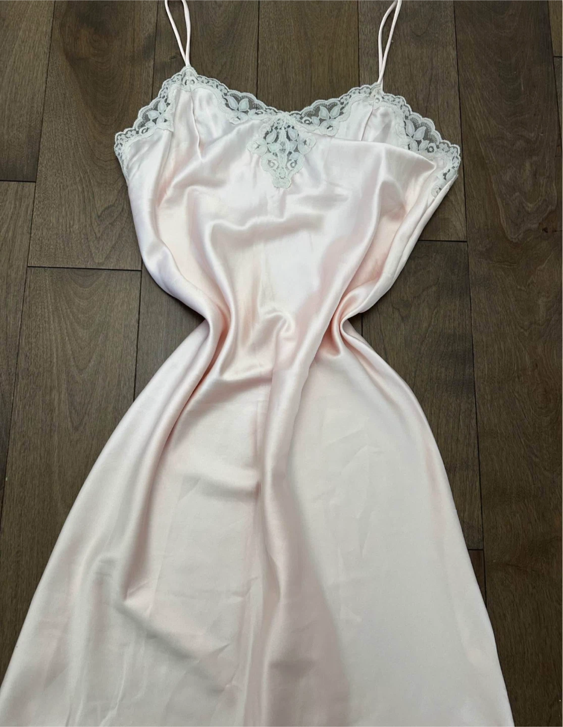 Vintage French Maid Pink Lace Trim Dress