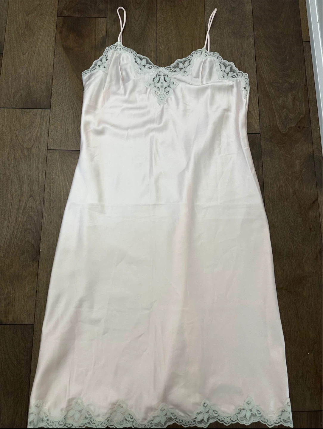 Vintage French Maid Pink Lace Trim Dress - photo 2