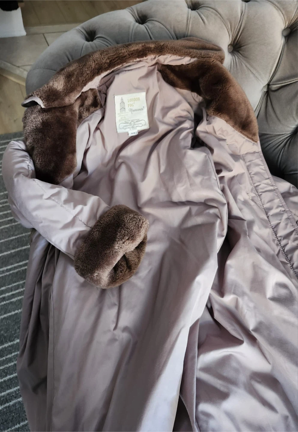 London Fog Quilted Puffer Coat with Faux Fur Trim - photo 5