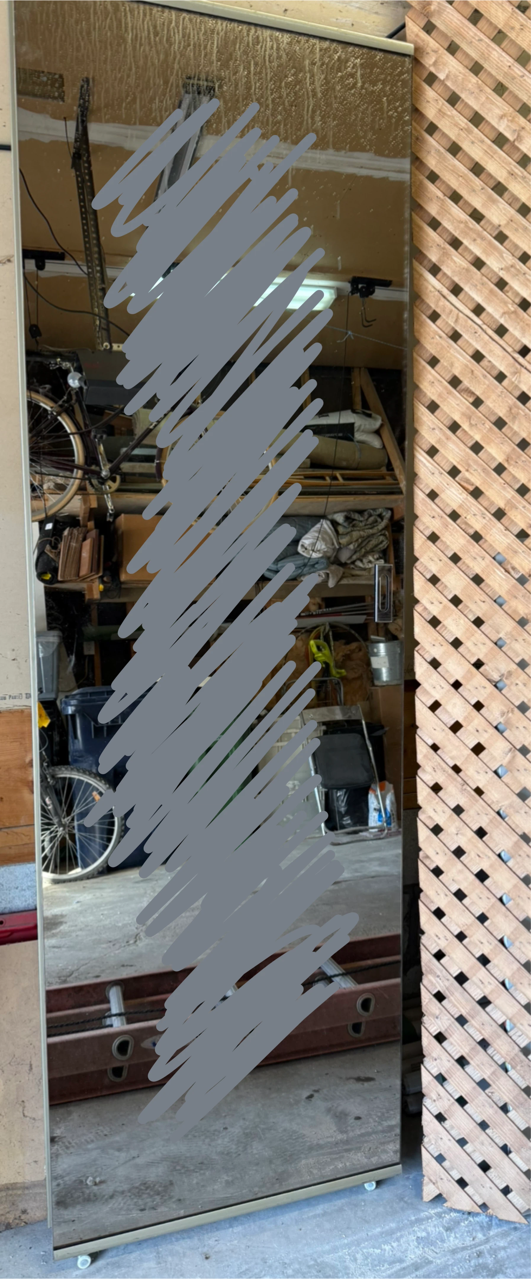 Beveled sliding mirror doors