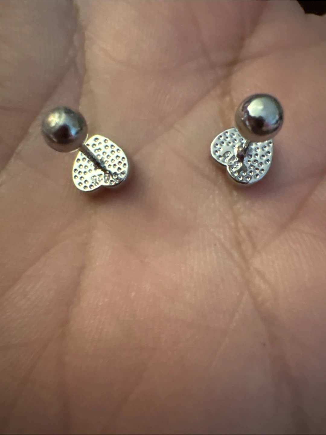 925 Sterling Silver Black onyx  Heart Stud Earrings - photo 3