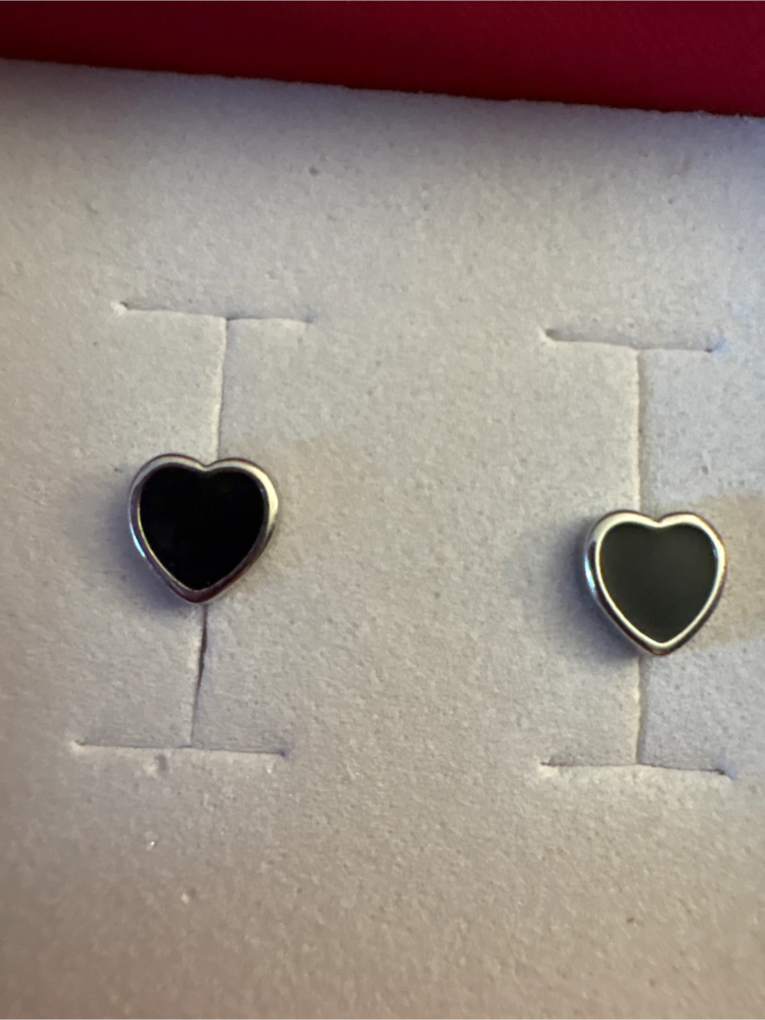 925 Sterling Silver Black onyx  Heart Stud Earrings - photo 5