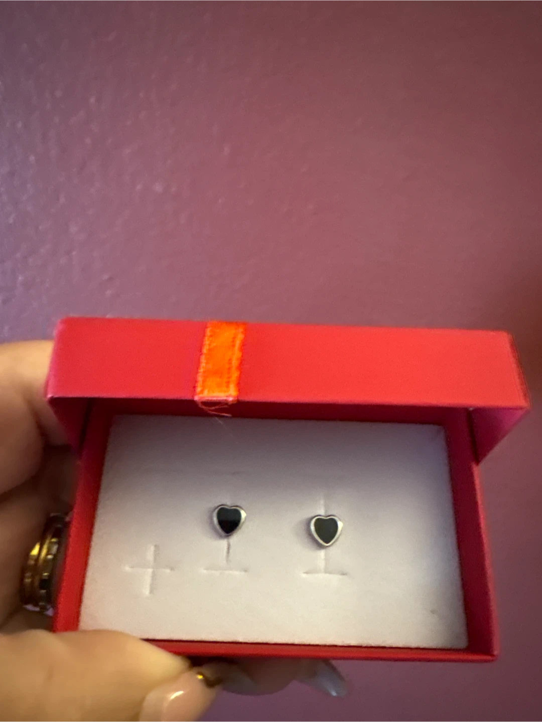 925 Sterling Silver Black onyx  Heart Stud Earrings - photo 4