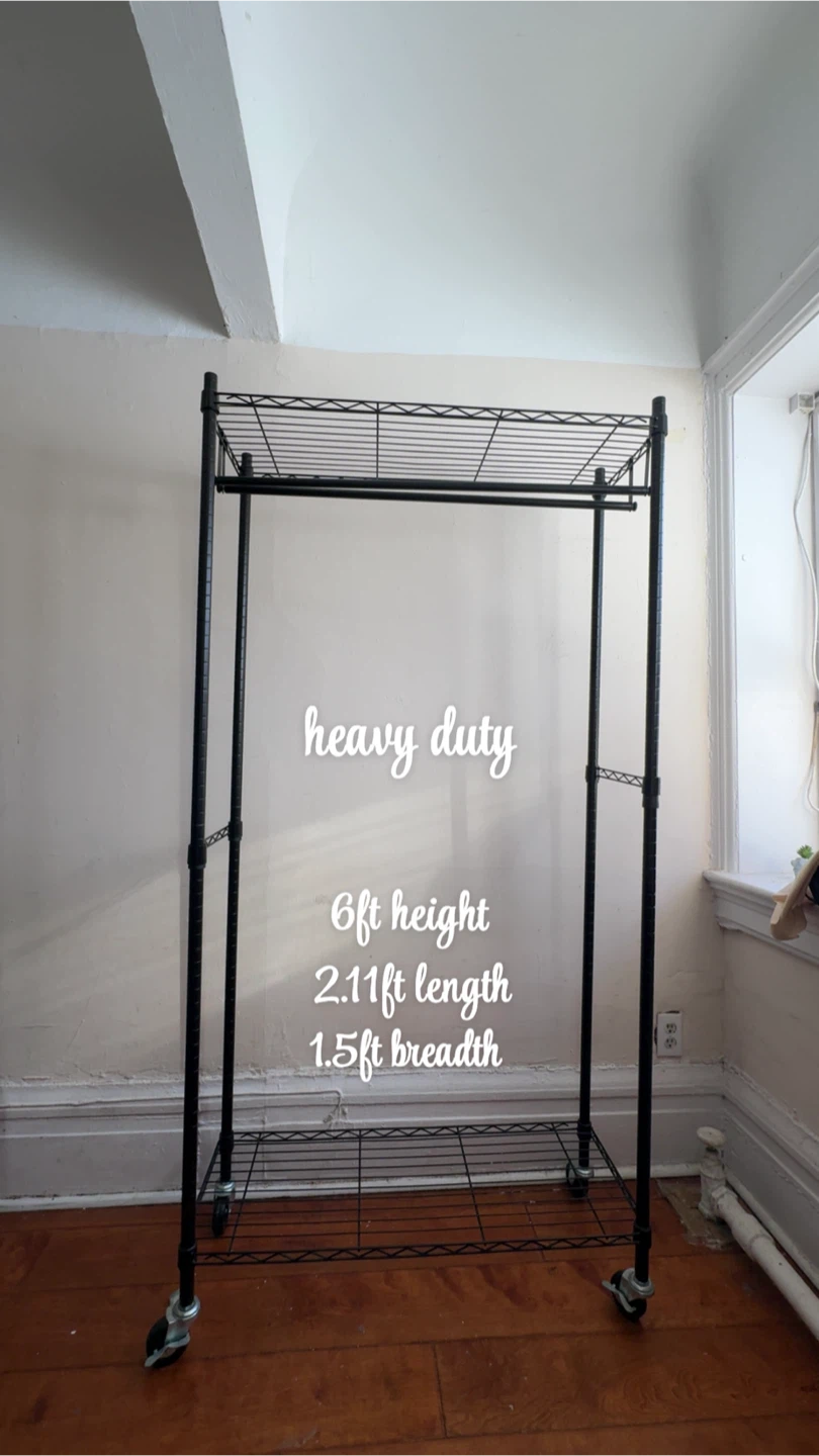 Heavy Duty Rolling Clothes Rack