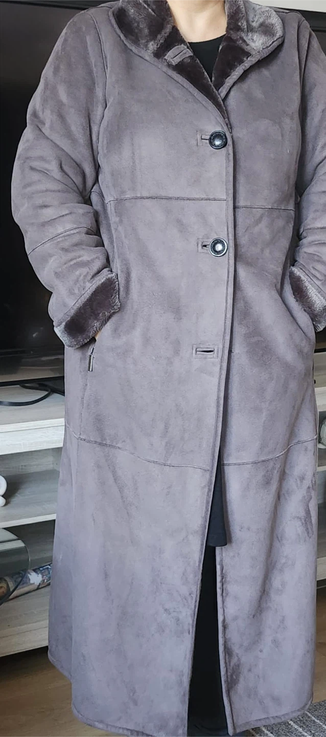 Novelty L/G Grey Suede-like Maxi Coat - photo 2