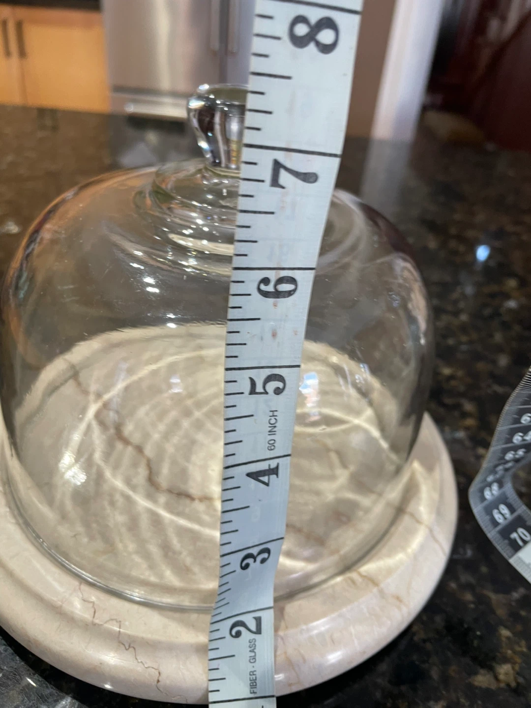Glass Dome Cloche with Marble Base - photo 5