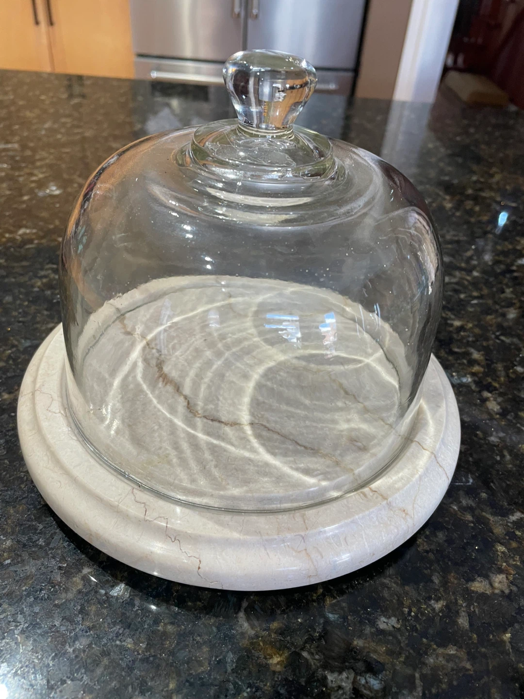 Glass Dome Cloche with Marble Base