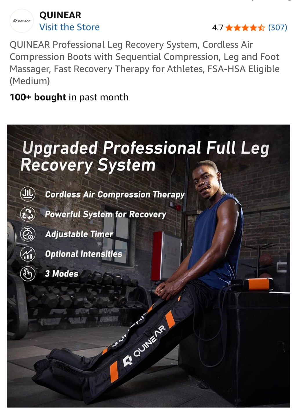 QUINEAR Professional Cordless Leg Recovery System - photo 2