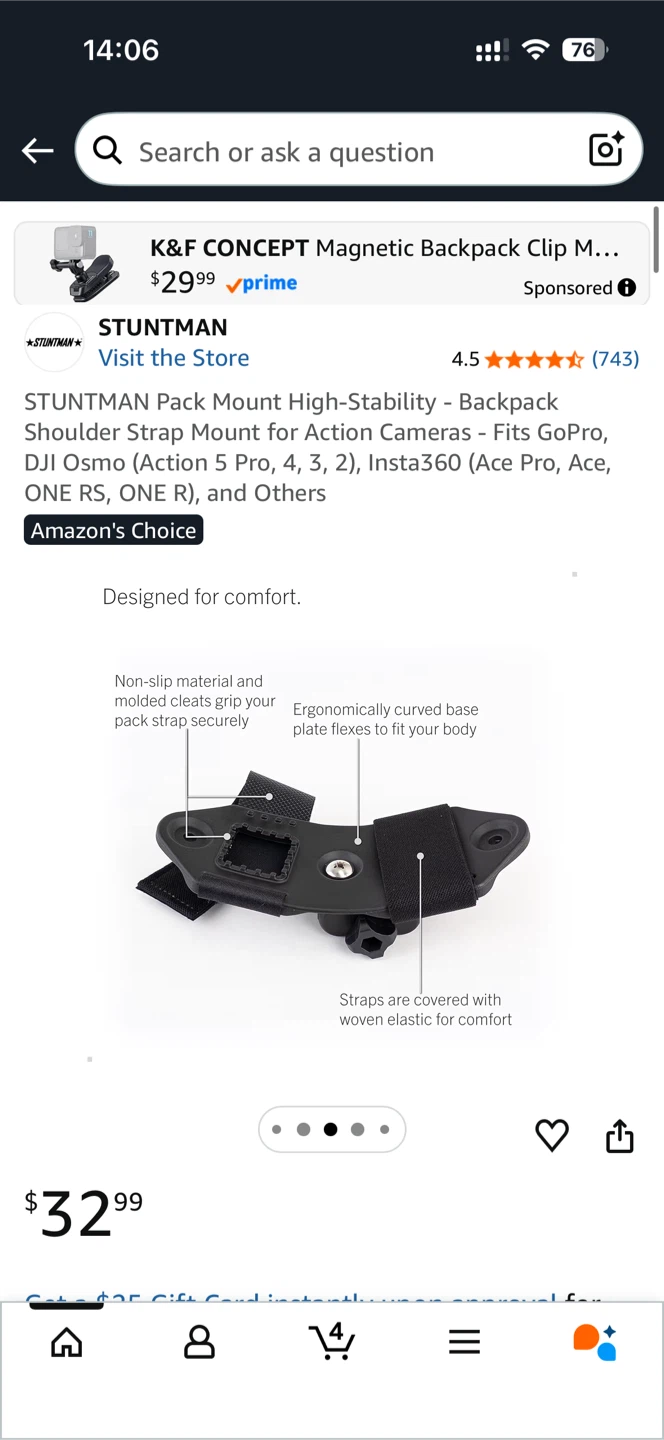 Stuntman Backpack Shoulder Strap Mount for Action Cameras - photo 4