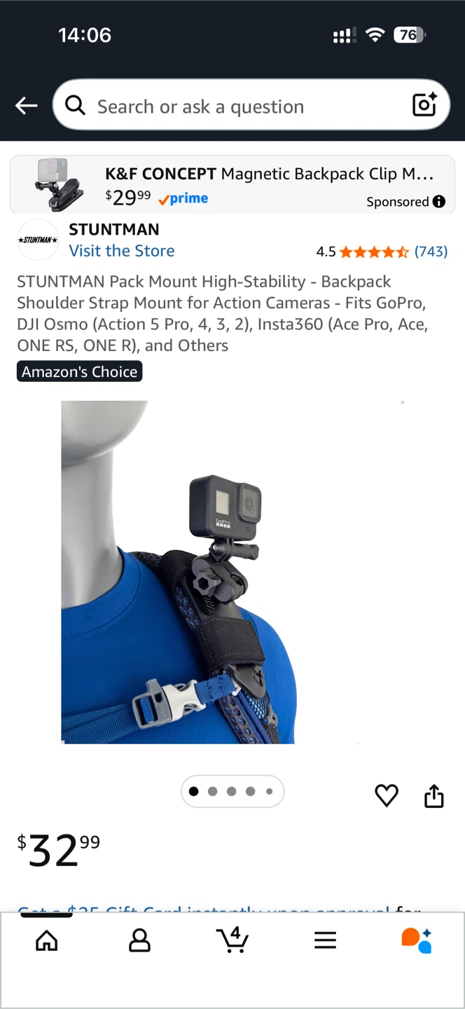 Stuntman Backpack Shoulder Strap Mount for Action Cameras - photo 5