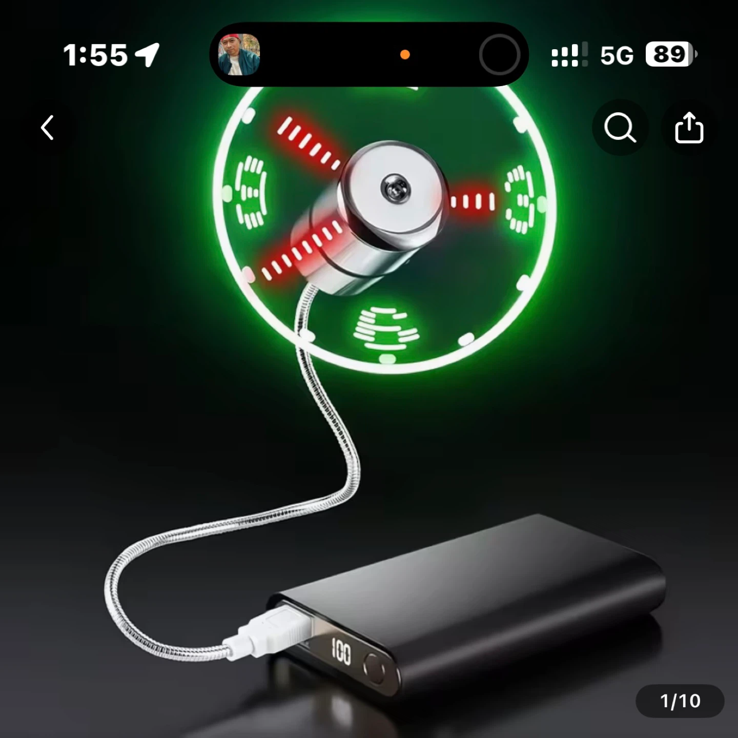 USB LED Clock Fan