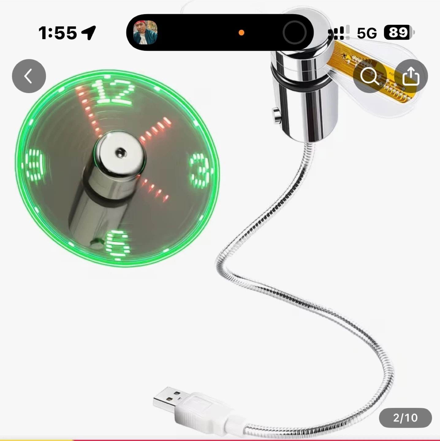 USB LED Clock Fan - photo 3